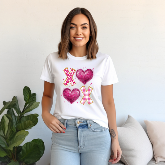 XOXO Hearts Glitter Tee