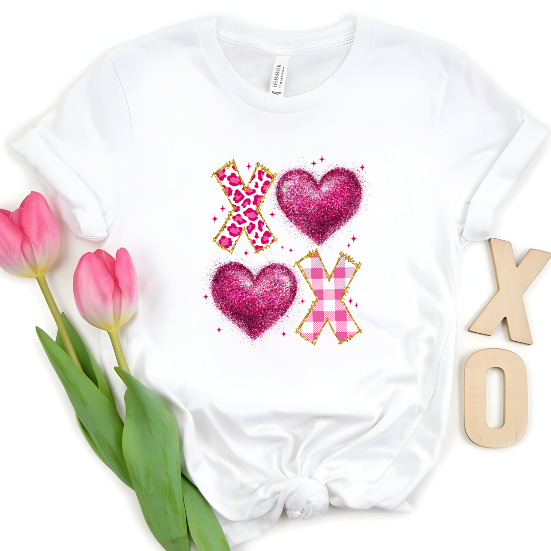 XOXO Hearts Glitter Tee