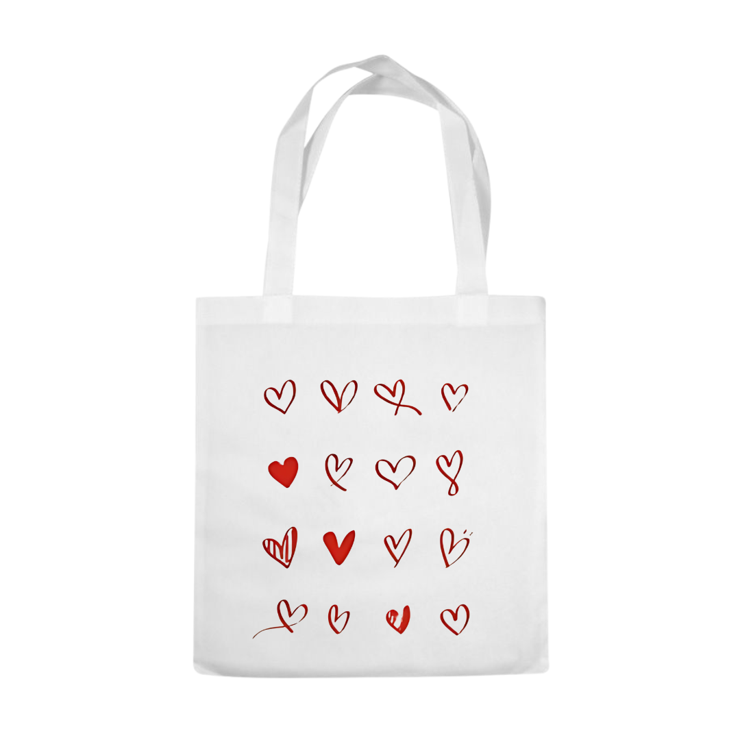 Heart Grid Tote Bag